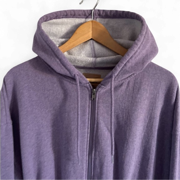 Harlow Deep Cropped Purple Zip-Up Hoodie - Picture 2 of 3
